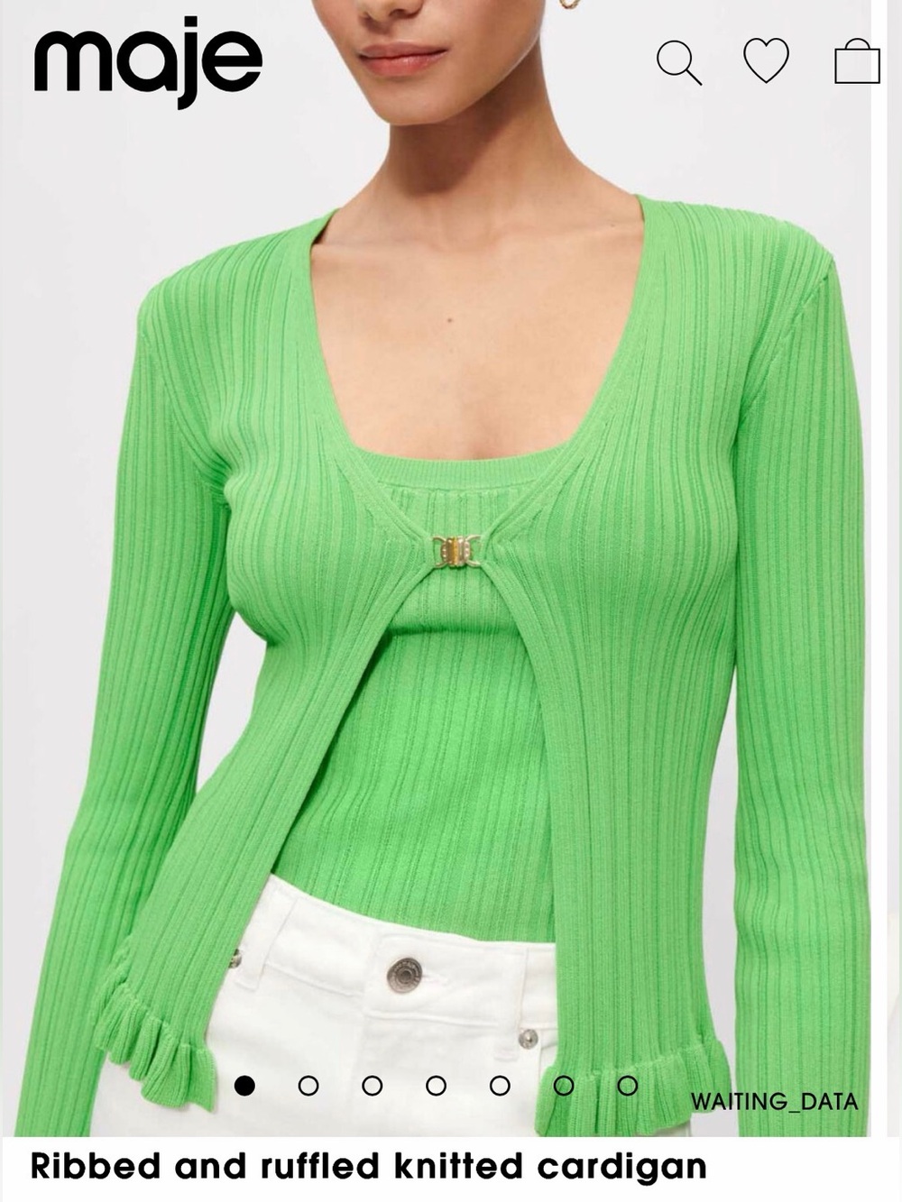 Maje Ribbed and Raffled knitted Cardigan - Picture 3 of 6